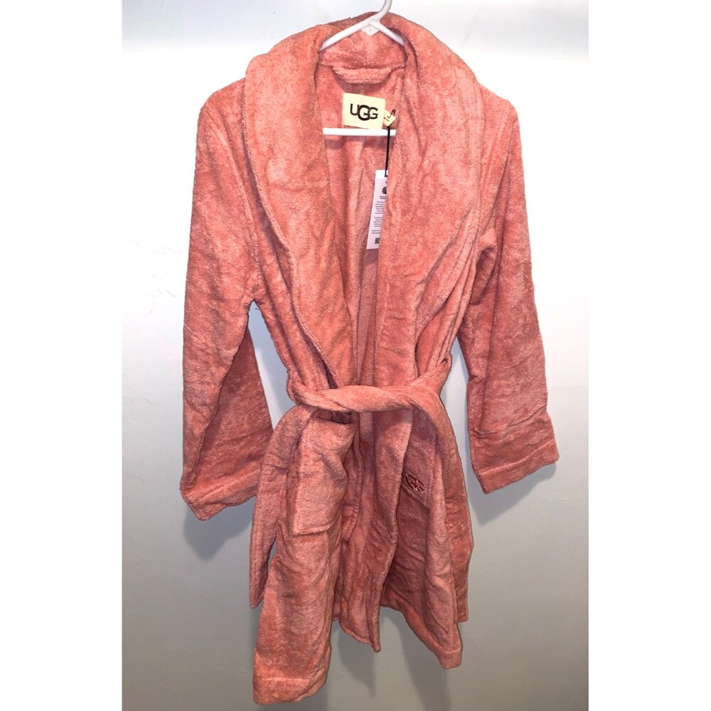 UGG Women’s XS Lenore Terry Bath Robe NWT Cozy Soft Plush Warm Pink